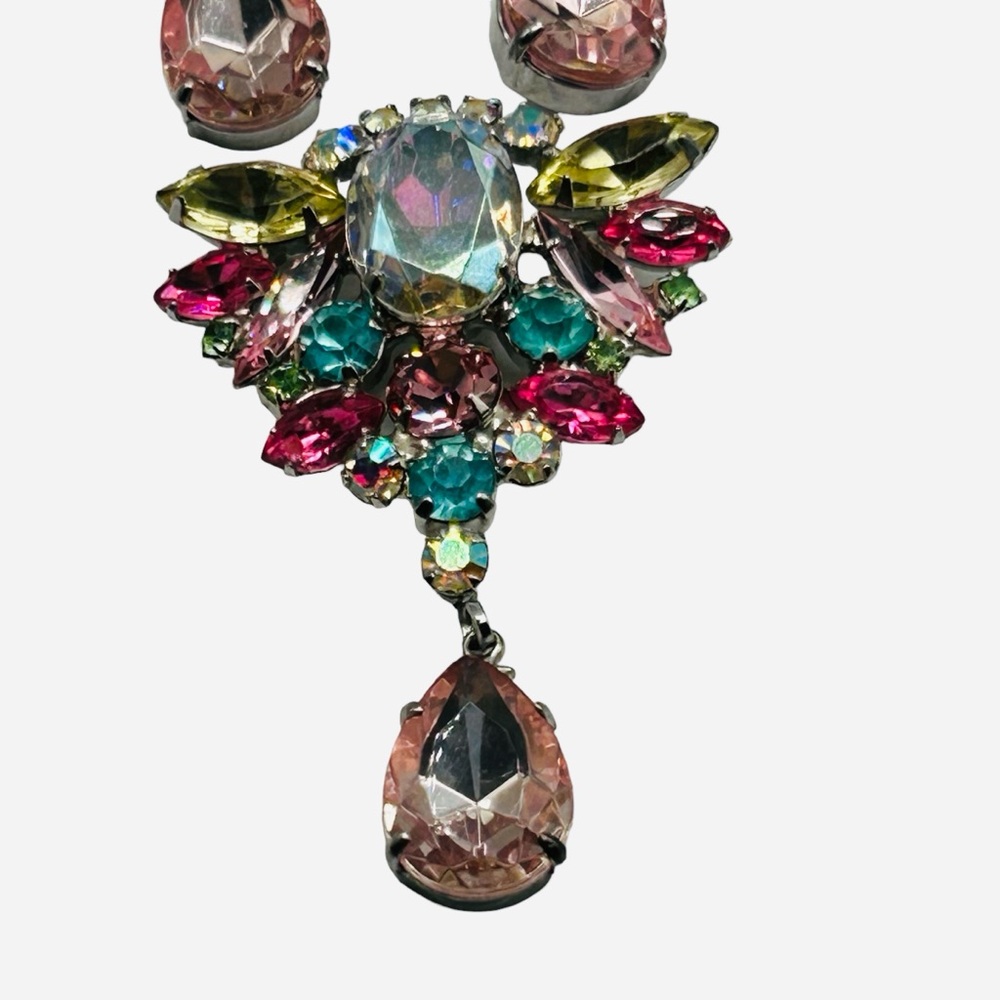Verified D&E Juliana Pastel Rhinestone Brooch and Drop Earrings - Picture 4 of 13